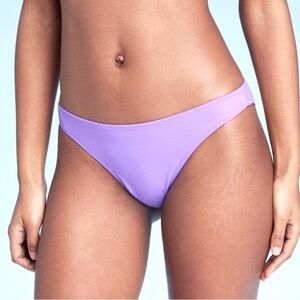 New Shade & Shore High Leg Extra Cheeky Lavender Bikini Bottoms Medium